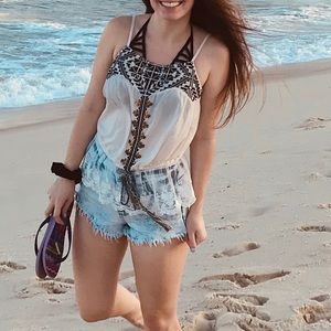 Small embroidered tank top